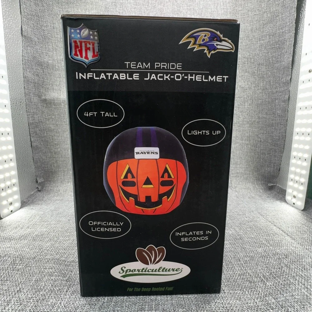 Baltimore Ravens 4' Inflatable Jack-O'-Helmet NFL Purple Black Halloween NEW